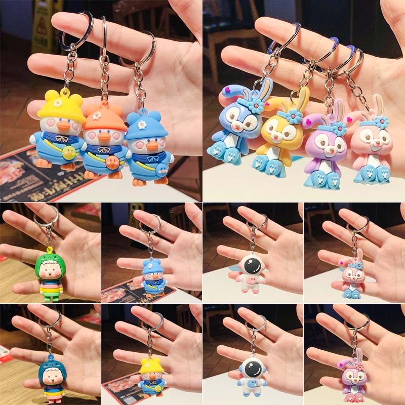 Móc Khóa Hình Vịt/Thỏ/Khủng Long Hoạt Hình Đáng Yêu