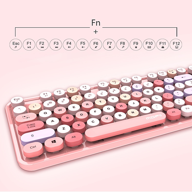 Bàn phím, Combo Bàn phím và Chuột không dây MOFii Sweet Hàng chính hãng | Bộ siêu tập Cute Hót nhất Châu A