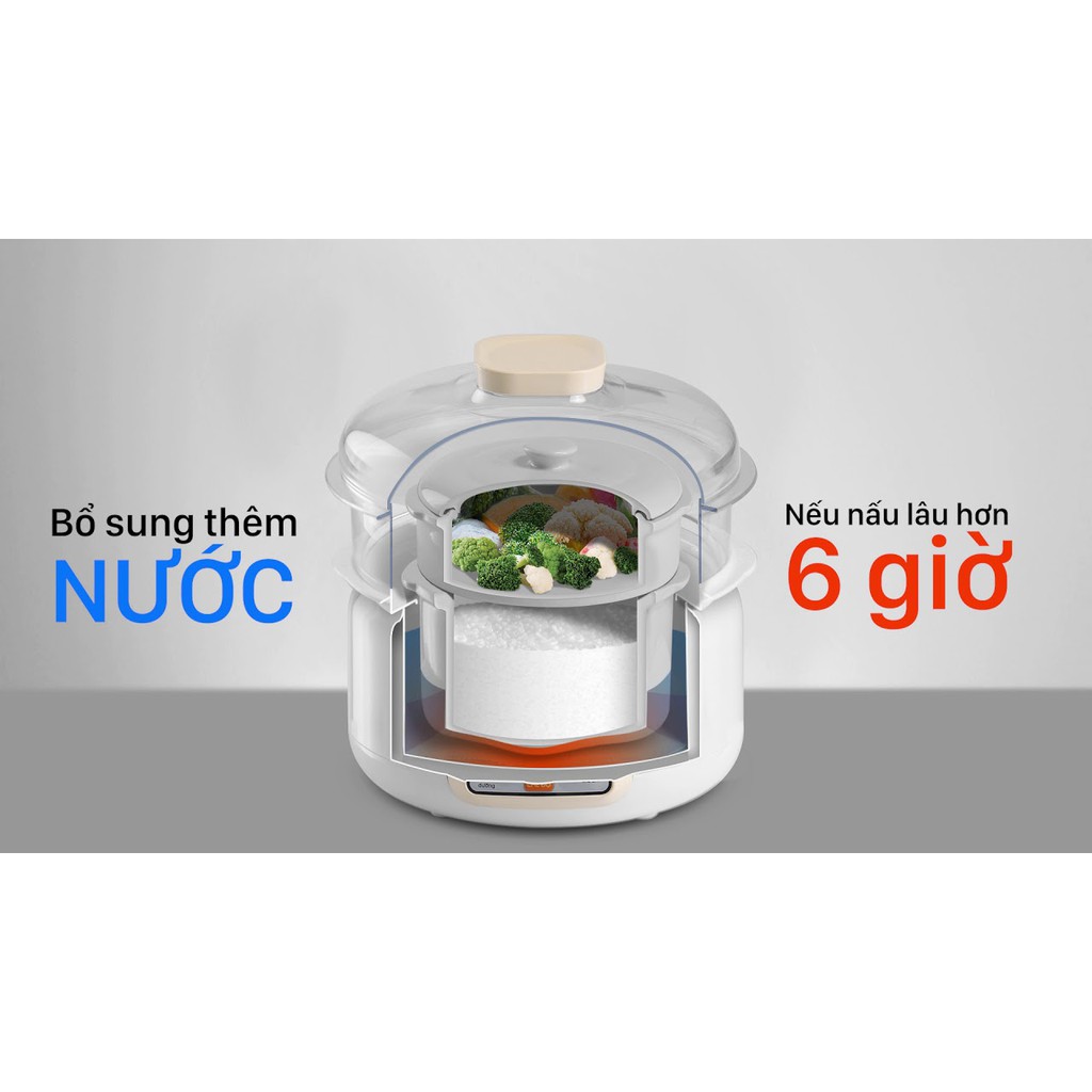 [BẢO HÀNH CHÍNH HÃNG] Nồi Hầm Cháo Cách Thủy 2 tầng 2GOOD A600 (1.5L) Bàn phím Tiếng Việt