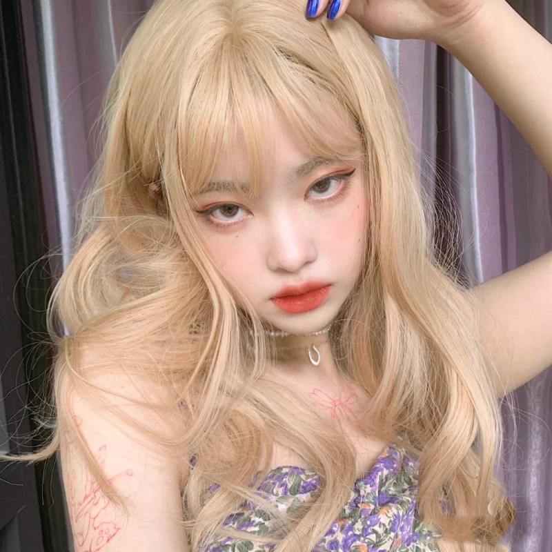 Bộ tóc giả dài xoăn bồng bềnh đáng yêu thời trang cho nữ