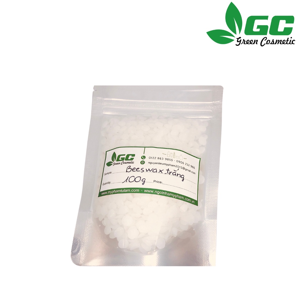 Beeswax trắng - sáp ong - nguyên liệu làm son - 100G