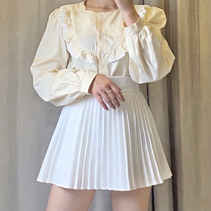 [NHẬP MÃ MAYHC19 HOÀN XU 20K] Chân váy chữ A tennis lưng cao dập ly nhỏ  trắng, đen | BigBuy360 - bigbuy360.vn