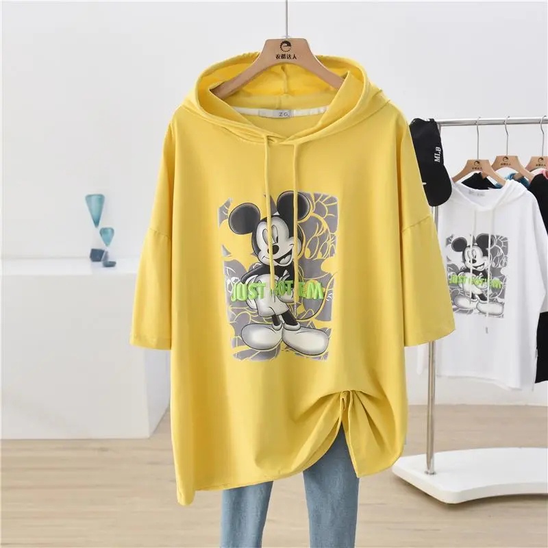 Áo Thun Tay Ngắn Có Mũ Trùm Plus Size C9075Kg 50-150KG