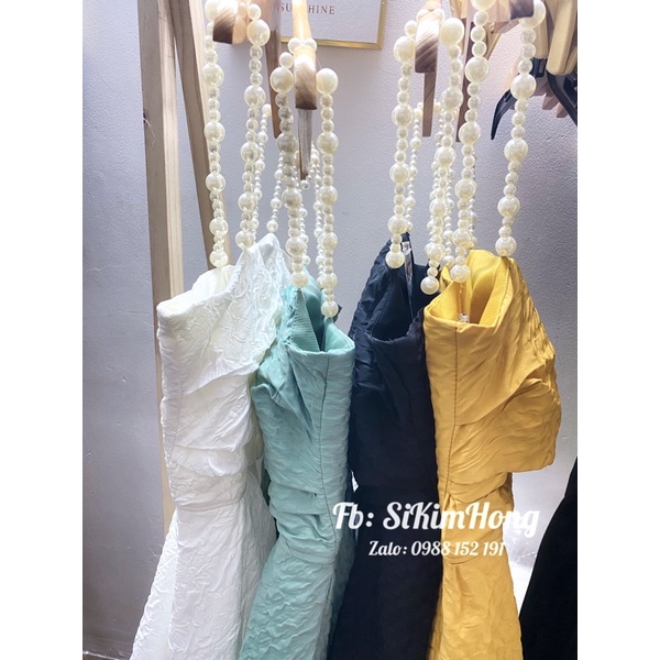 Đầm gấm 2 dây cườm thiết kế sang trọng( Ảnh shop chụp 100%) | BigBuy360 - bigbuy360.vn