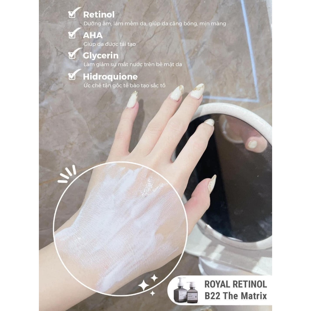 Kem Ủ Trắng Da Royal Retinol B22 Matrix Retinol 1.5% Hộp 200g