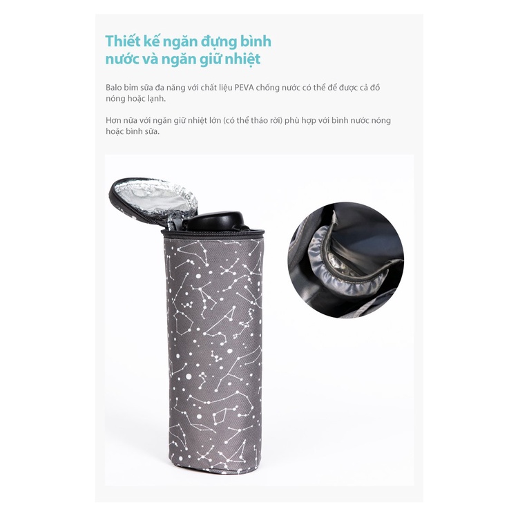 MOOIMOM Balo Bỉm Sữa Thời Trang Và Thanh Lịch Cho Mẹ Và Bé A91828XZ