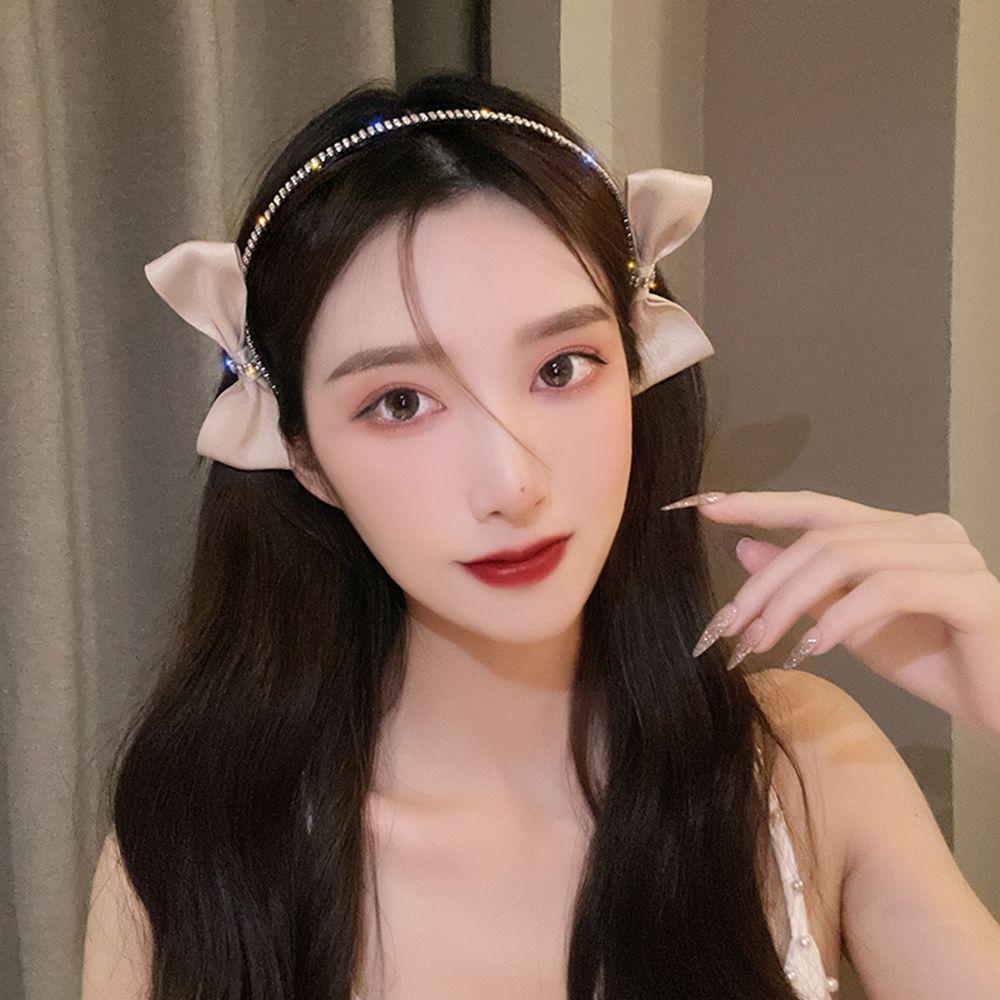 NICKOLAS Băng Đô Cài Tóc Hình Nơ Đính Đá Cho Nữ