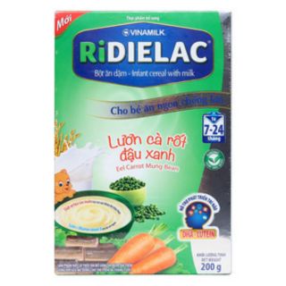 Bột ăn dặm RiDielac lươn, cà rốt, đậu xanh 200g