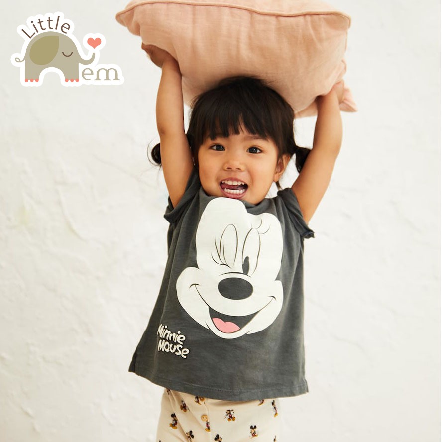 Áo bé gái/ bé trai Cotton cộc tay Malwee _ Mickey