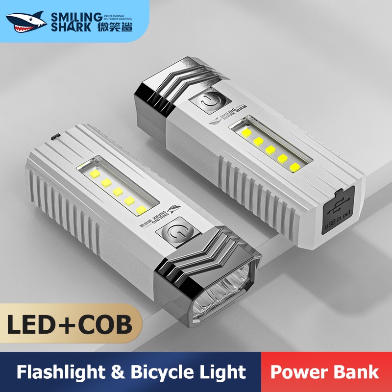 Đèn pin Smiling Shark SD0701 cho xe đạp có thể sạc lại không thấm nước để cưỡi ngựa cắm trại ngoài trời