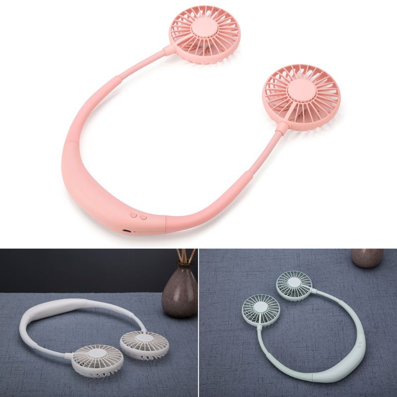 Quạt Sạc USB 2000MA Xoay 360 Độ Có Đèn Màu