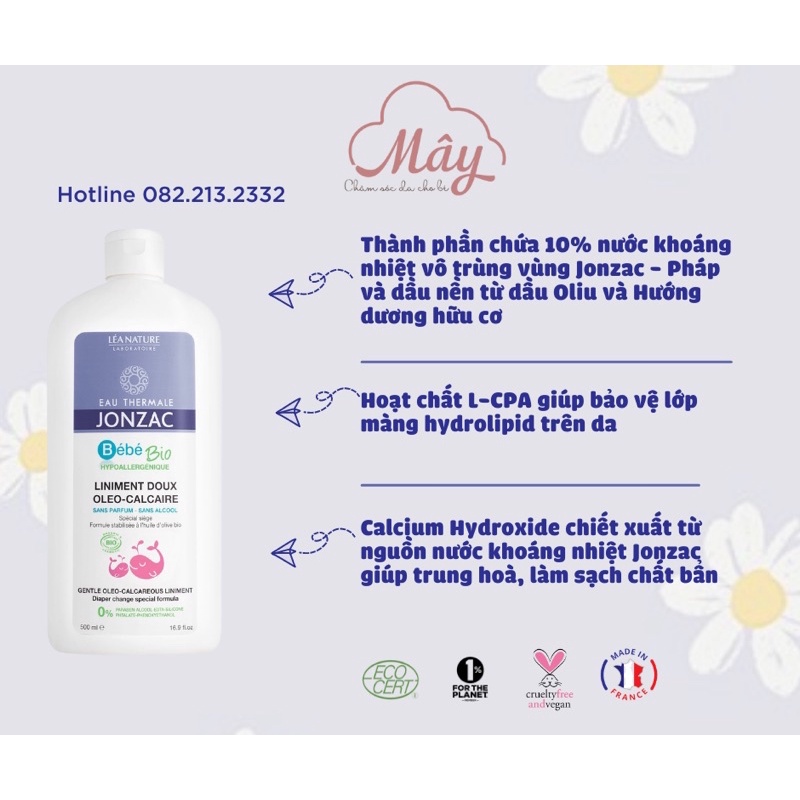 Kem thay tã bỉm và chống hăm hữu cơ cho bé từ sơ sinh Liniment Eau Thermale Jonzac