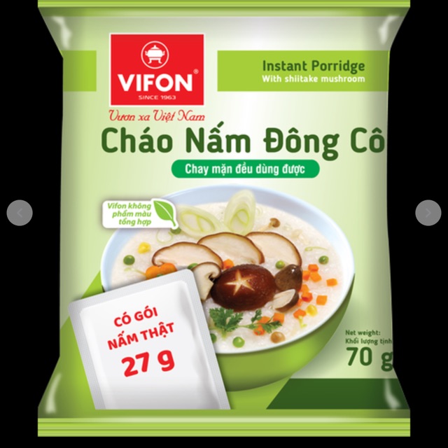 CHÁO NẤM ĐÔNG CÔ 70g