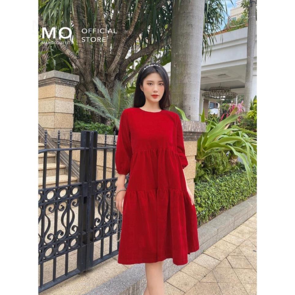 đầm bầu nhung đuôi cá. váy bầu thu đông nhung mềm mịn ko bám bụi
