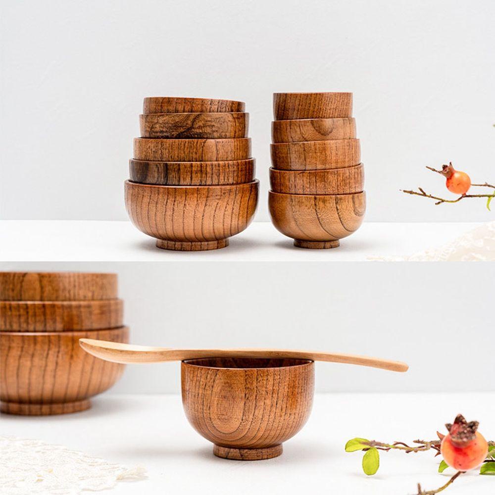 KUNHEV Bát Gỗ Đựng Salad Trái Cây Phong Cách Nhật Bản