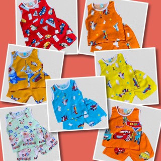 Đồ bộ cho bé trai vải tôn, lanh, tole sát nách từ 6kg-12kg