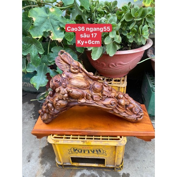 Tượng Phật Di Lặc Gỗ Sưa quý hiếm liền khối, Tượng Di Lặc Ngũ Phúc gỗ Sưa