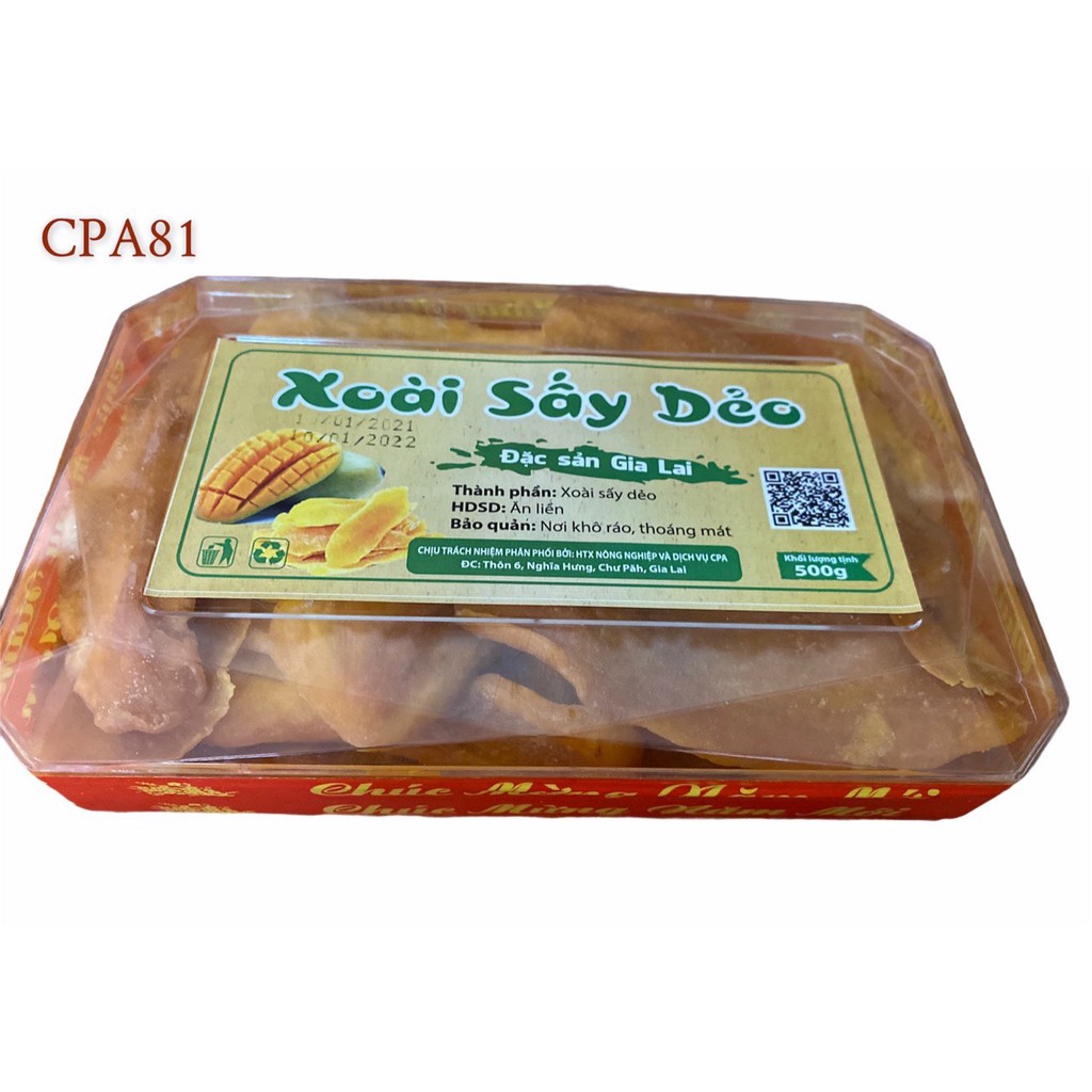 XOÀI SẤY DẺO KHÔNG ĐƯỜNG NGON NGỌT THƠM TỰ NHIÊN 500G