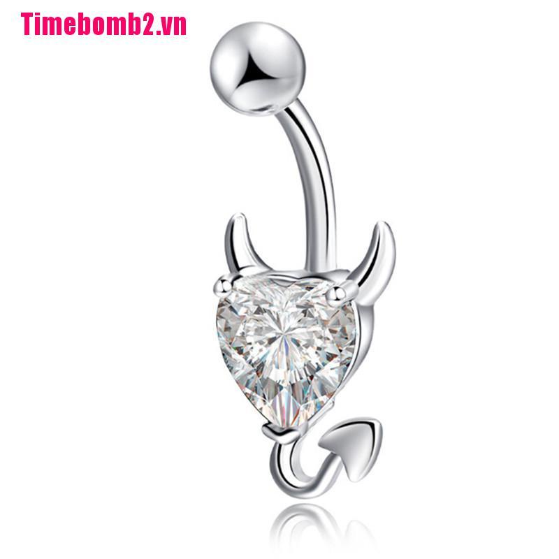 ### Khuyên Rốn Hình Trái Tim Đính Đá Pha Lê