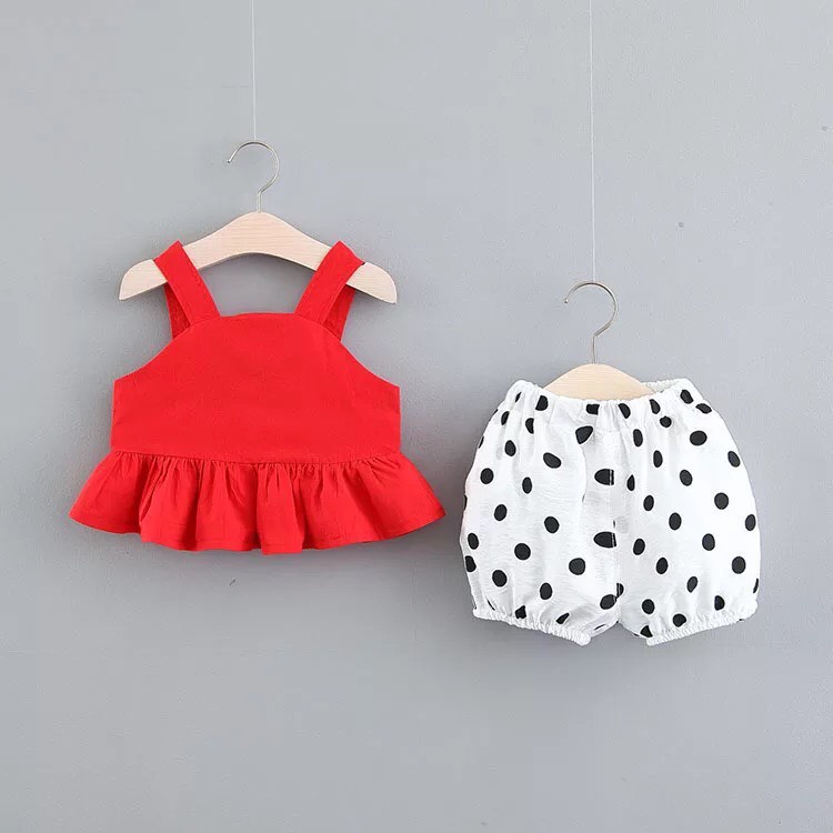 Bộ đồ bé gái cotton cao cấp thấm hút mồ hôi cho bé ngày hè