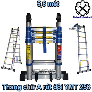 Thang nhôm rút chữ A 5.6 mét YMT-256