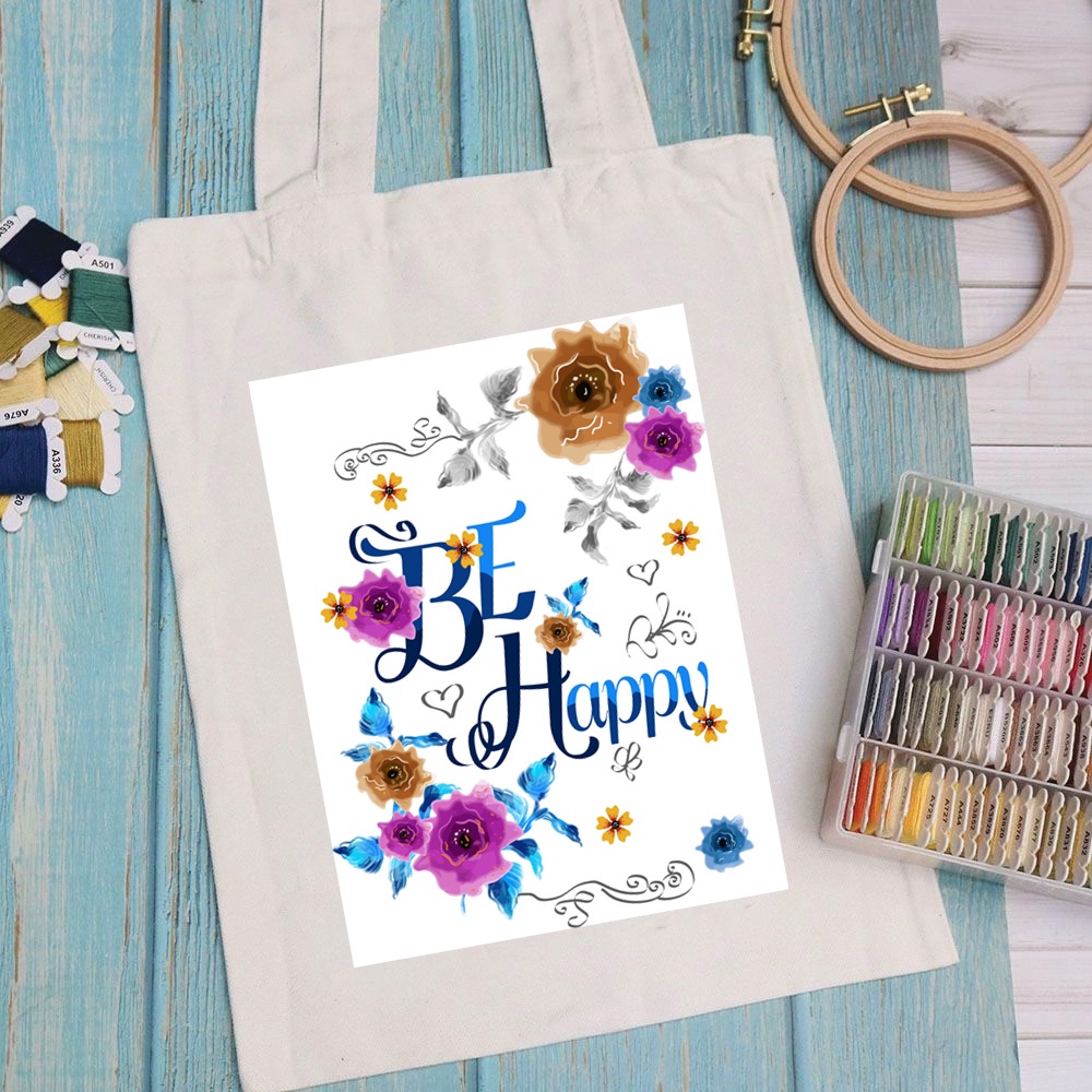 Túi vải túi Tote KID - Mẫu 8 vải canvas dày đẹp cho nữ có khóa miệng đi học đi chơi. In hình theo yêu cầu