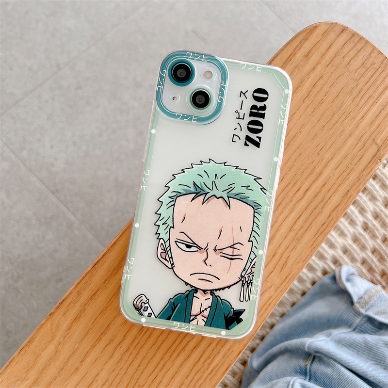 Ốp Điện Thoại Dẻo Họa Tiết Hoạt Hình One Piece Luffy Zoro Cho iPhone 7 8 Plus X XR XS 11 12 13 14 Plus 14 Pro Max SE 2020