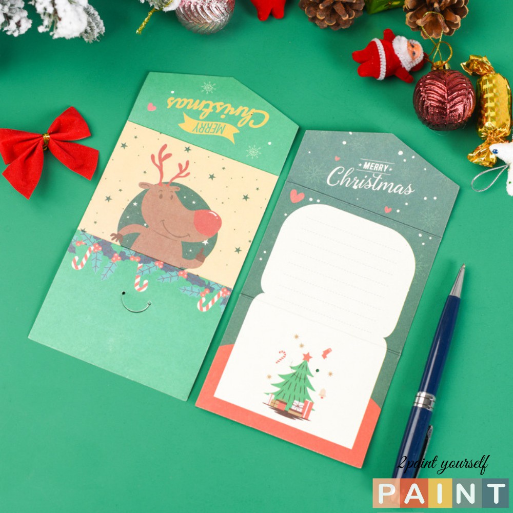 Thiệp giáng sinh, thiệp noel phong thư trang trí giáng sinh, phụ kiện chụp ảnh decor