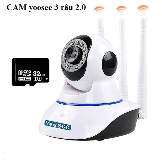 CAMERA YOOSEE (2.0) 1 - 3 RÂU | FULL HD 1080P | QUAY 360 ĐỘ - HỖ TRỢ THẺ NHỚ LÊN ĐẾN 128GB