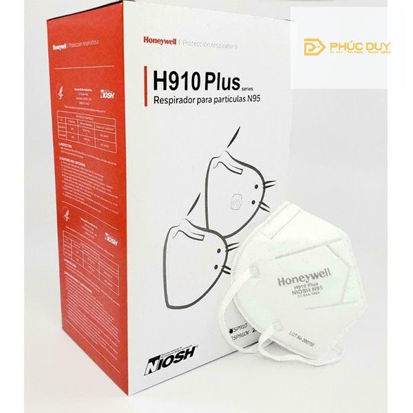 Hộp 50c Khẩu trang N95 Honeywell H910 Plus Đeo gáy, Chống Bụi Mịn PM2.5, ngăn vi khuẩn