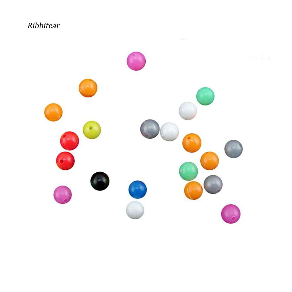 Bộ 100 hạt nhựa tròn nhiều màu chặn phao câu cá 6mm/8mm