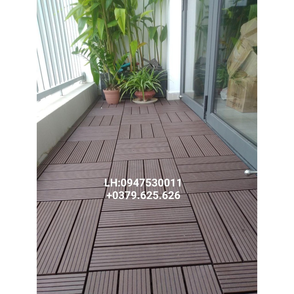 Sàn Gỗ Nhựa Composite Lót Sàn Ban Công Vườn CHịu Nước ,Chịu Nắng dài 30cm rộng 30cm.Nhận thi công