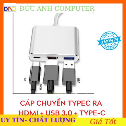 Bộ Adapter cáp chuyển Type-C sang HDMI 4k/USB/TypeC 3 trong 1 dùng trong trình chiếu cho laptop táo,Smart Phone