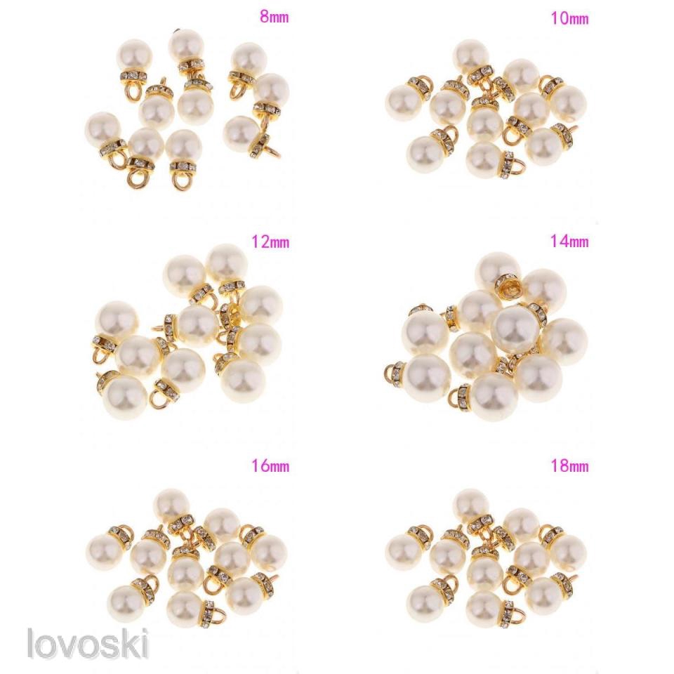 Set 10 mặt dây đính ngọc trai nhân tạo