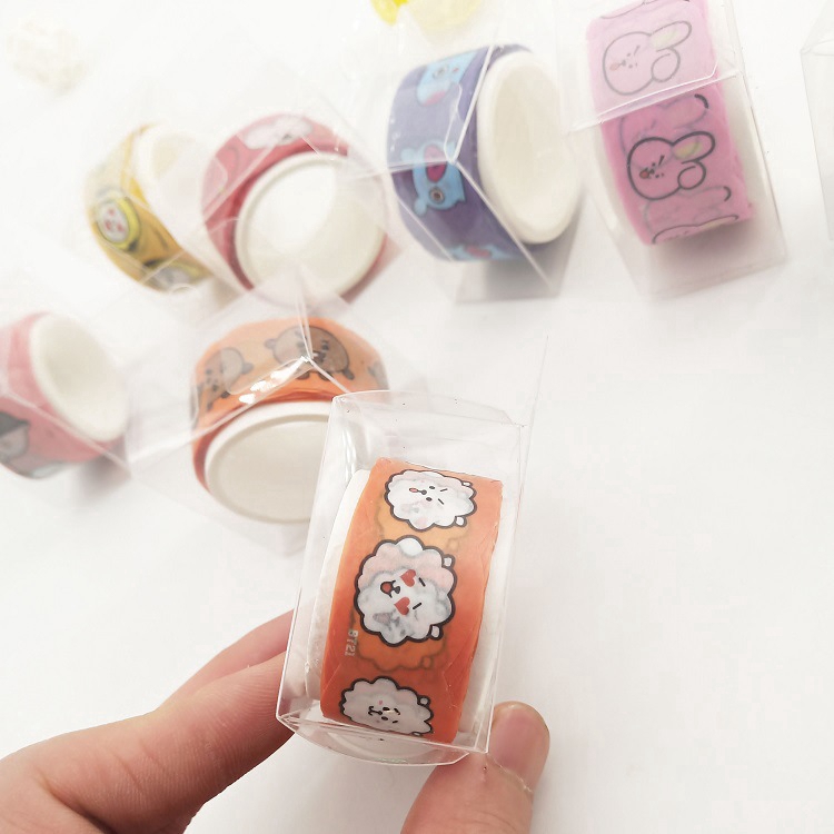 Cuộn băng washi trang trí in hình BTS BT21 DIY