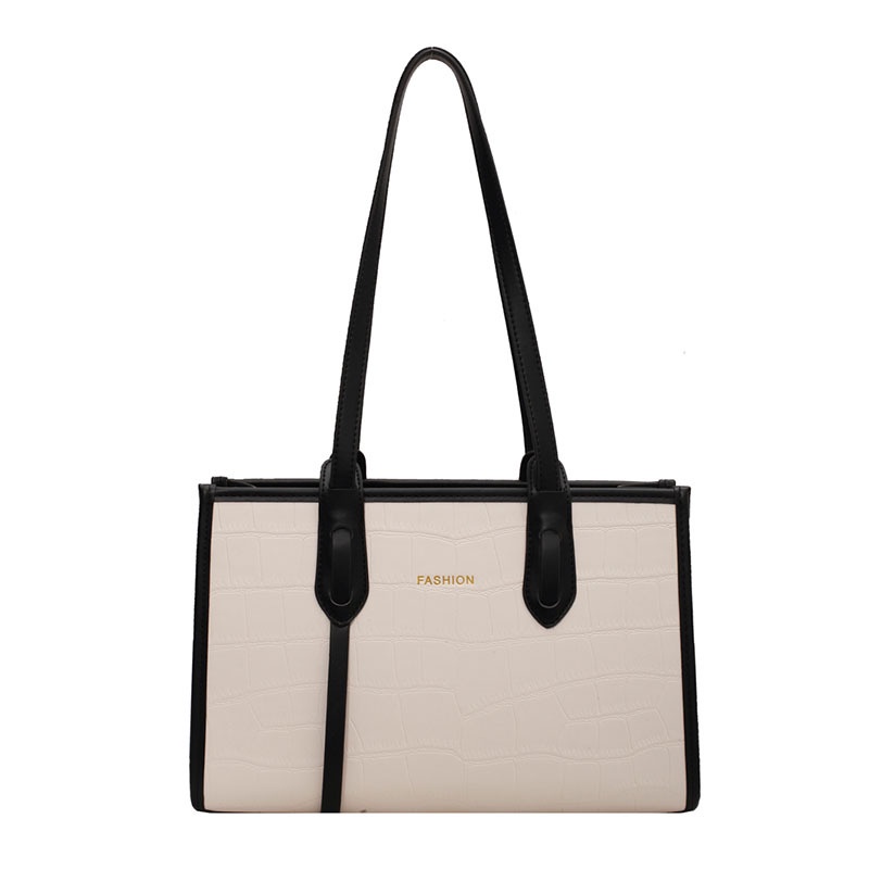 Túi xách IELGY họa tiết da cá sấu màu tương phản sức chứa lớn sành điệu