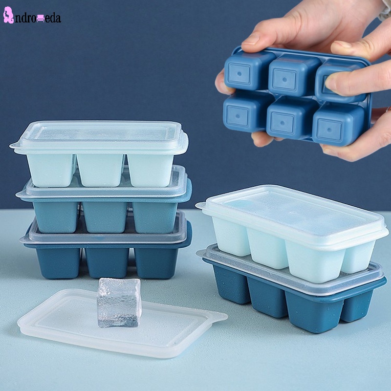 6 Lưới Thực Phẩm PP Khay Đá Nhà Có Nắp DIY Đá Viên Khuôn Hình Vuông Máy Làm Kem Nhà Bếp Thanh Phụ Kiện