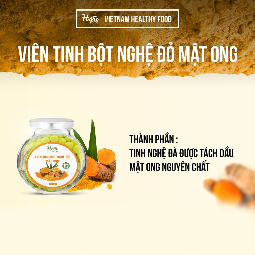 Viên tinh bột NGHỆ ĐỎ Mật Ong 200g HeVieFood