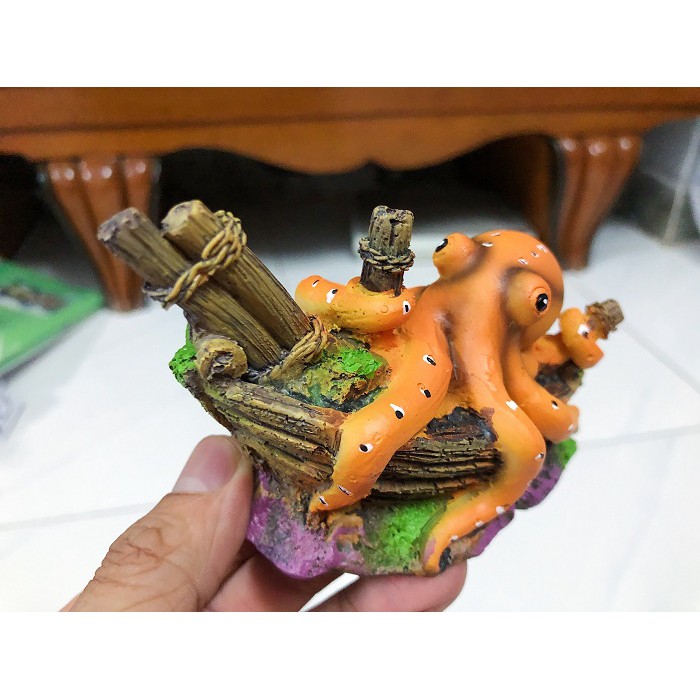 THUYỀN BẠCH TUỘT TRANG TRÍ HỒ CÁ NON BỘ 12X6X7CM