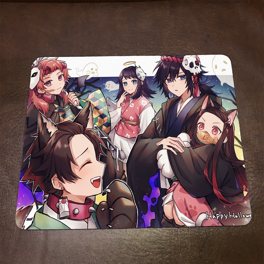 Lót chuột máy tính Anime Demon Slayer Kimetsu no Yaiba 2 Mousepad cao su êm ái. Nhận in theo yêu cầu