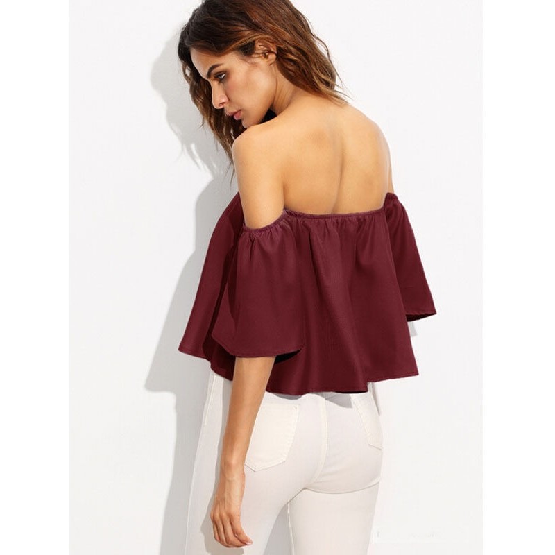 Áo croptop nữ thiết kế lệch vai thời trang  | BigBuy360 - bigbuy360.vn