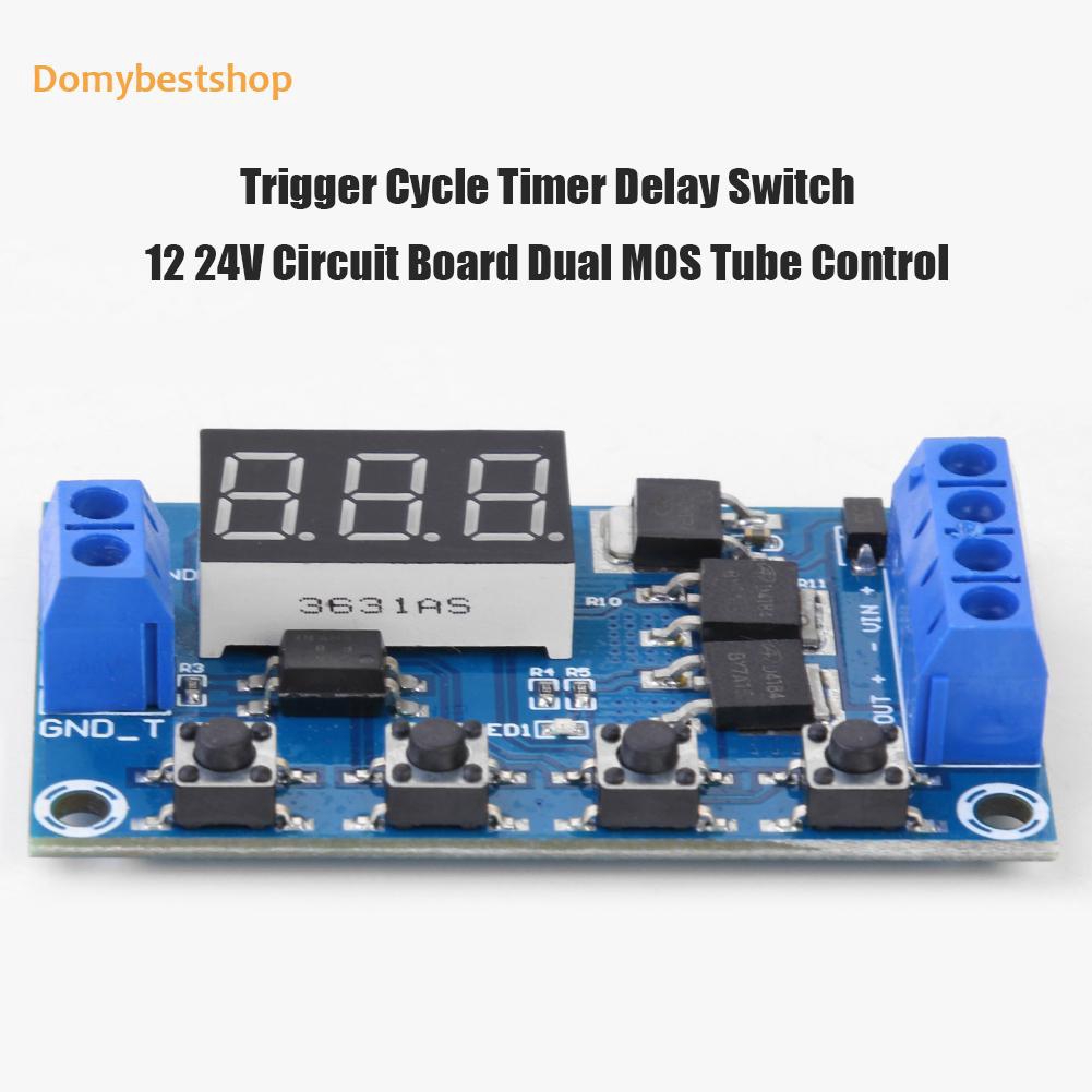 COD☭Trigger Cycle Timer Pro Delay Switch 12 Great 24V Circuit Board Dual MOS Tube Control