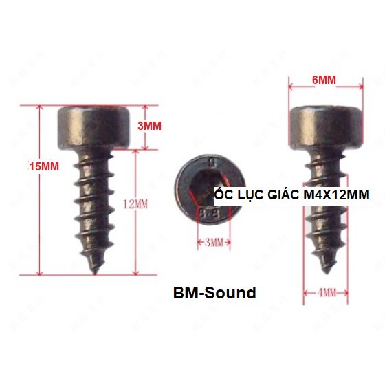 Ốc lục giác M3x12, M4x12, M4x20 bằng hợp kim siêu cứng không gỉ giá rẻ ( số lượng 10 chiếc )