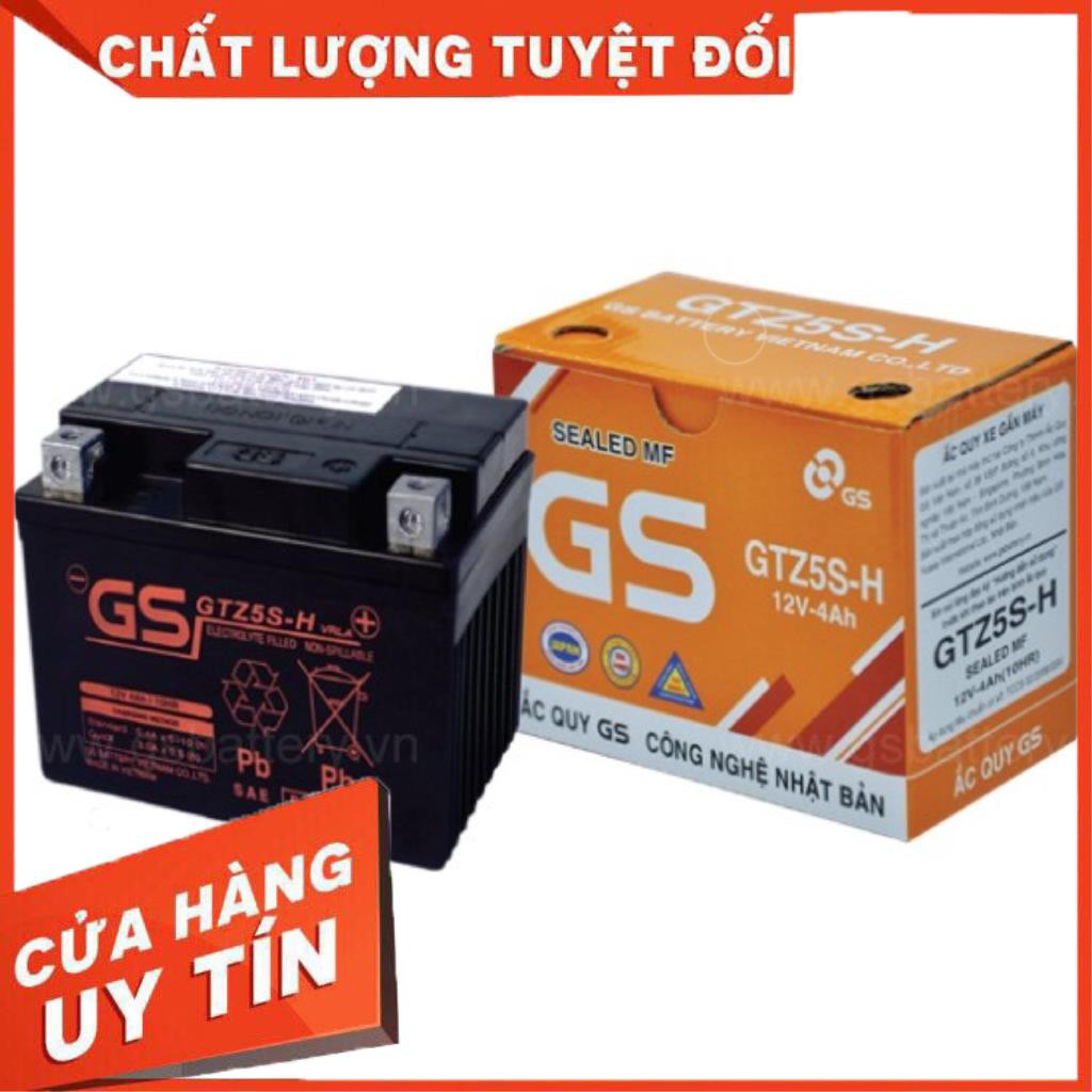 Bình Ắc Quy Khô GS GTZ5S-H ( 12V 4.0 Ah ) - Kích thước: 12 x 70 x 85 ( Dài x Rộng x Cao )