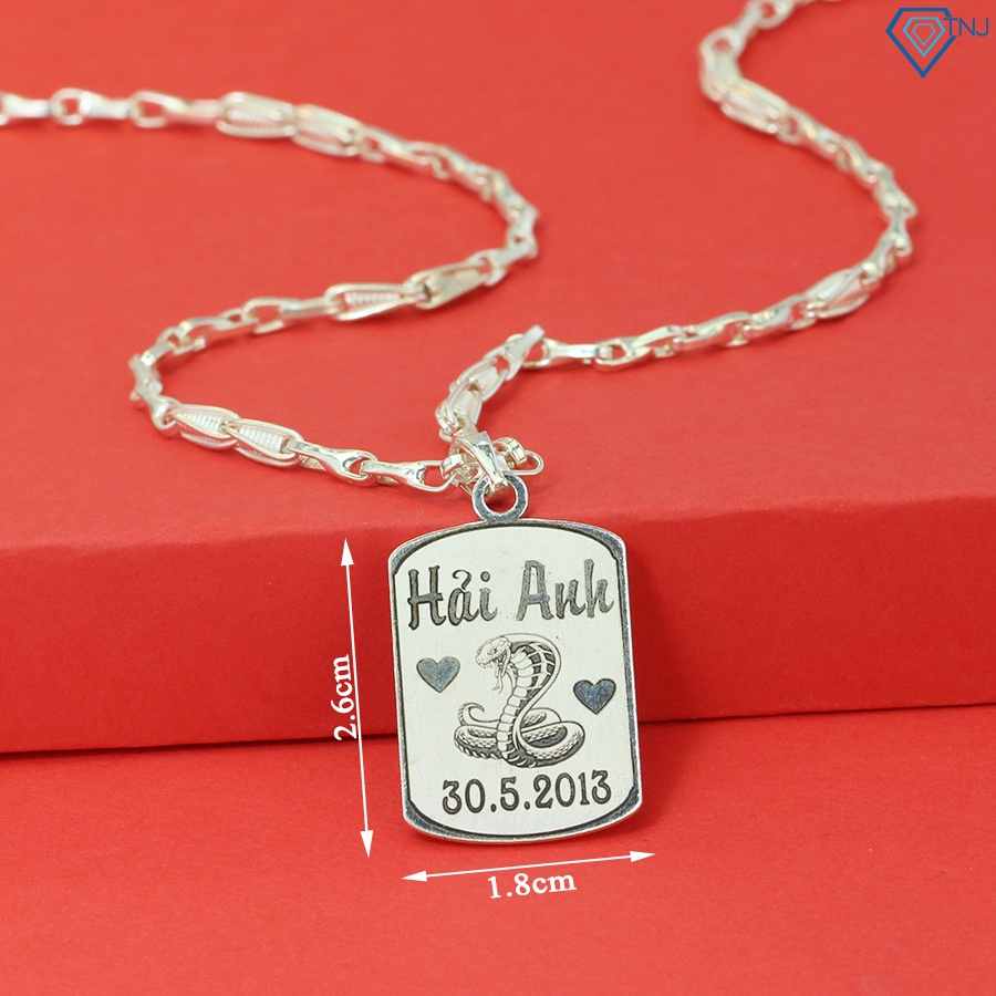 Dây chuyền bạc trẻ em khắc tên DCT0086 Trang Sức TNJ