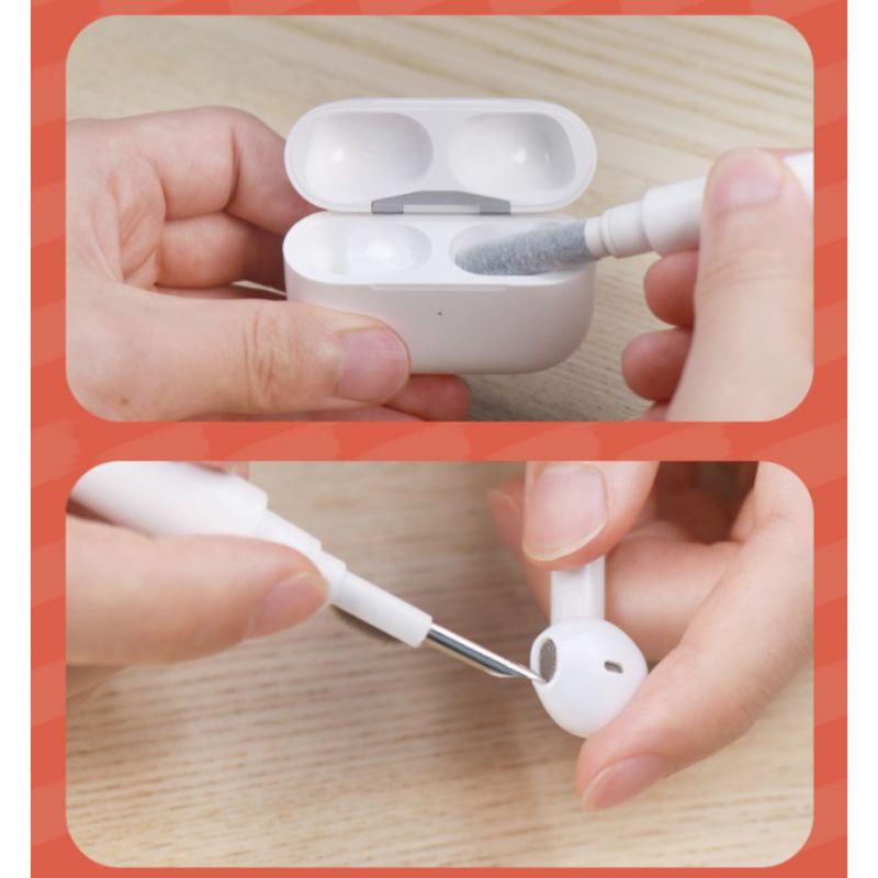 Bút vệ sinh Airpod 1 2 3,pro dụng cụ vệ sinh tai nghe airpod 3 trong 1 thông minh tiện lợi