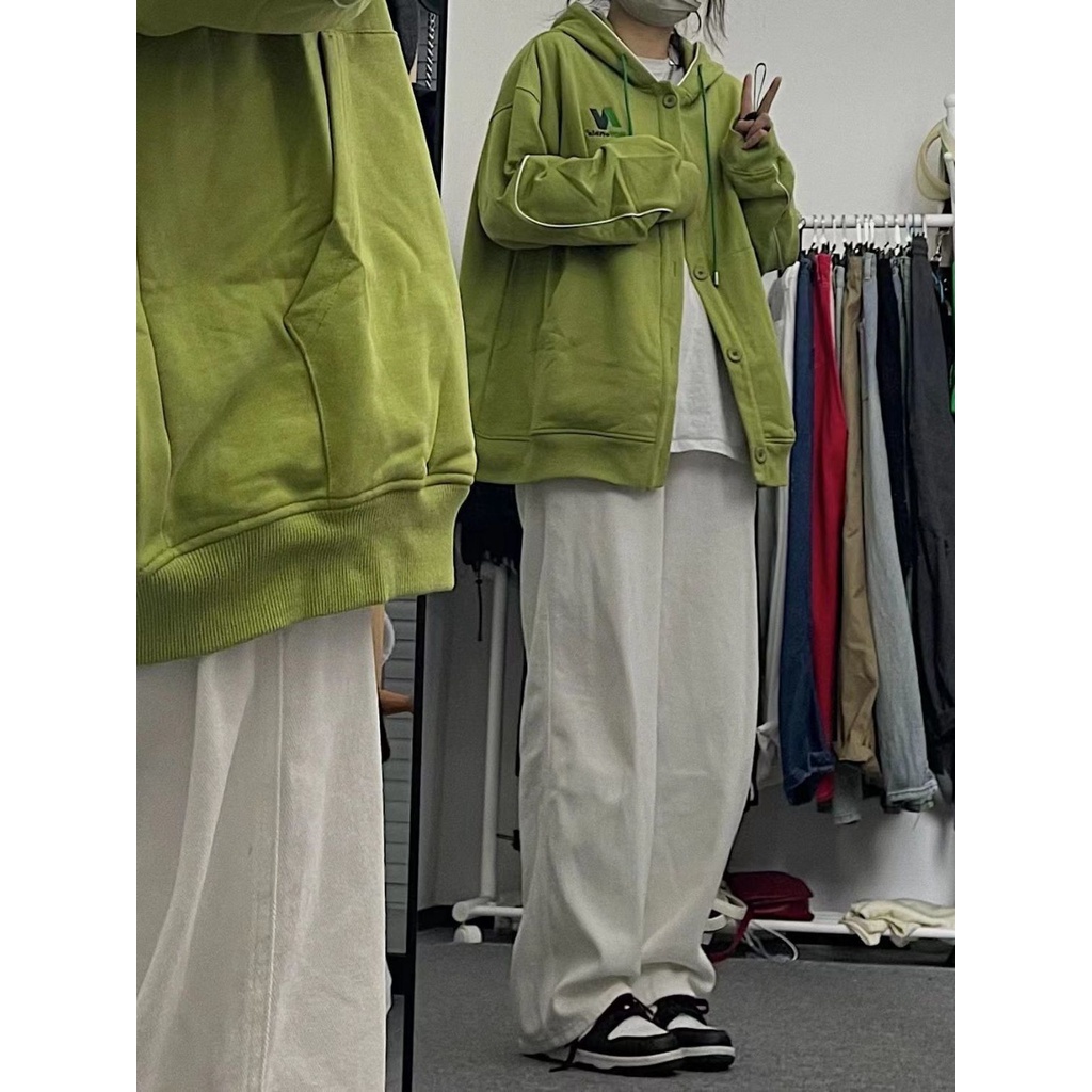 Quần ống rộng Lưng Cao 3 Màu Sắc Lựa Chọn Phong Cách retro Mỹ Cho Nữ