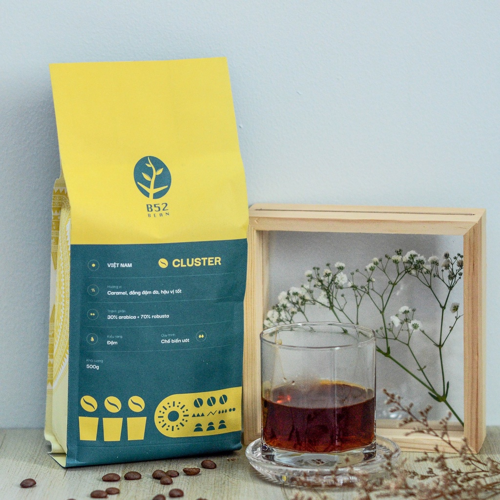 Cluster - Cà Phê Phối Trộn Arabica Khe Sanh và Robusta Xay (Hạt) - Khe Sanh Premium Blend Coffee Arabica vs Robusta | BigBuy360 - bigbuy360.vn