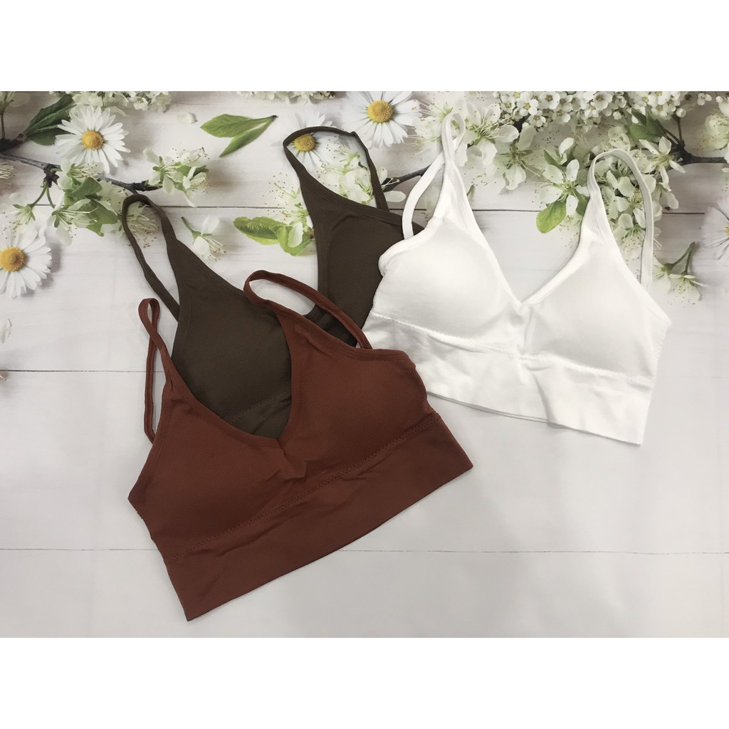 Áo bra khứa cotton khoét lưng sâu, áo lót tăm bralette co dan tập gym, yoga, Leblur | BigBuy360 - bigbuy360.vn