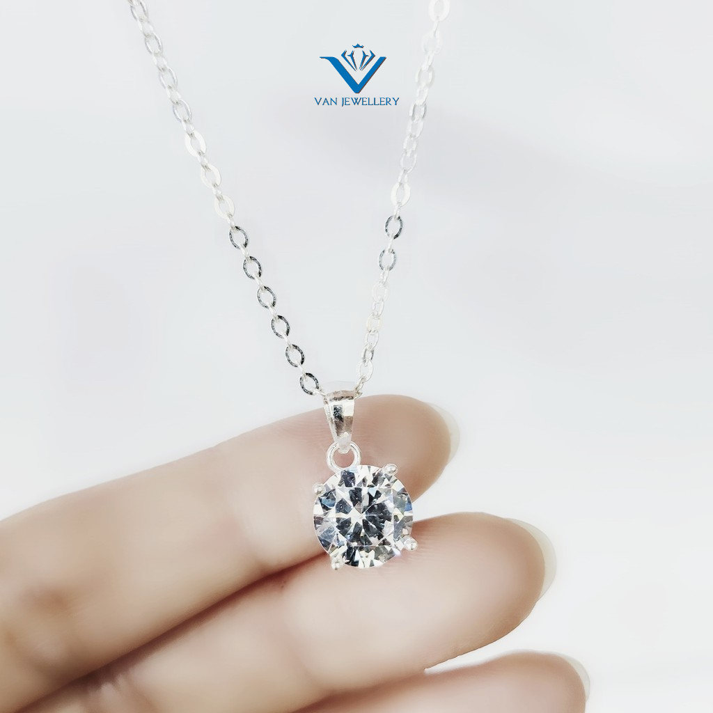 Dây chuyền bạc ta mặt đá chủ _ Van jw